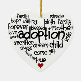 Ornement En Céramique Adoption-mots