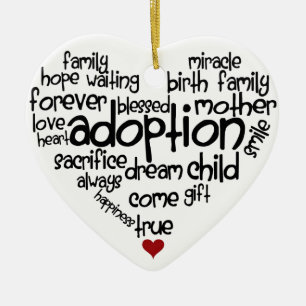 Ornement En Céramique Adoption-mots