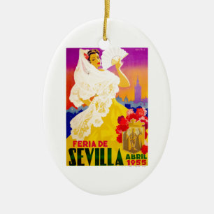 Ornement En Céramique Affiche 1955 juste de l'Espagne Séville avril