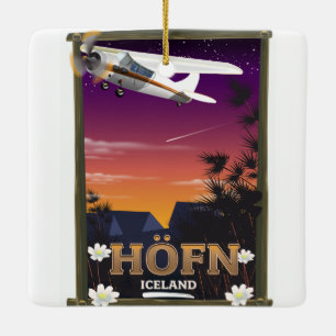 Ornement En Céramique Affiche de vol Höfn Islande