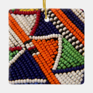 Ornement En Céramique Afrique, Kenya. Perles Tribales Maasai