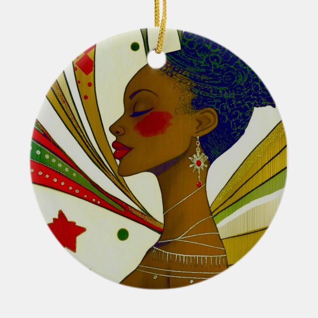 Ornement en céramique afrocentrique (Devant)