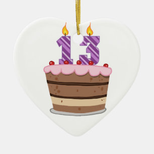 Ornement En Céramique Âge 13 sur le gâteau d'anniversaire