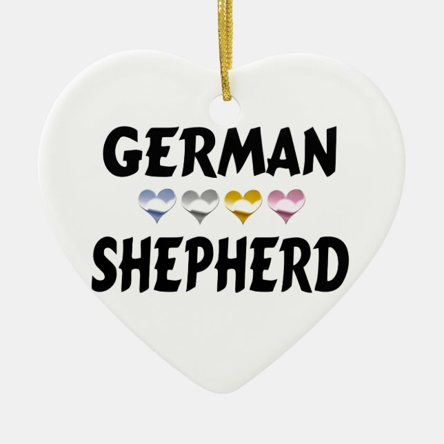 Ornement En Céramique Aimez le berger allemand (Devant)