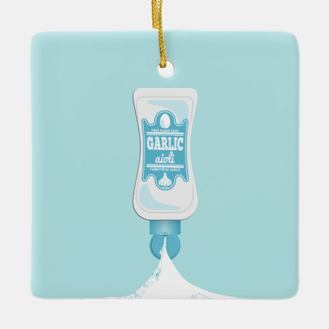 Ornement En Céramique Aioli d'ail (Devant)