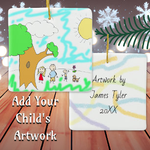 Ornement En Céramique Ajoutez l'oeuvre de votre enfant à ce Noël