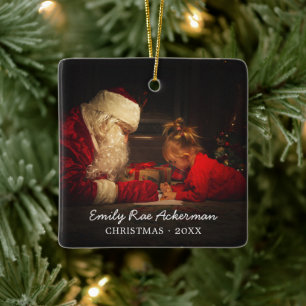 Ornement En Céramique Ajoutez votre photo Noël personnalisé
