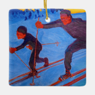 Ornement En Céramique Akseli Gallen-Kallela - Skiers