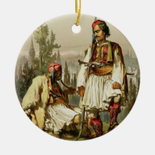 Ornement En Céramique Albanais, mercenaires dans l'armée de tabouret,