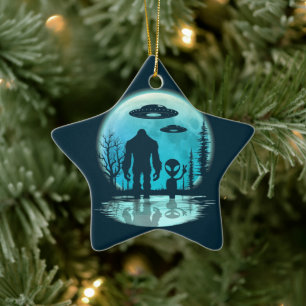 Ornement En Céramique Alien UFO Bigfoot