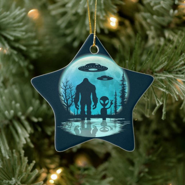 Ornement En Céramique Alien UFO Bigfoot (Arbre)