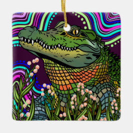 Ornement en céramique Alligator