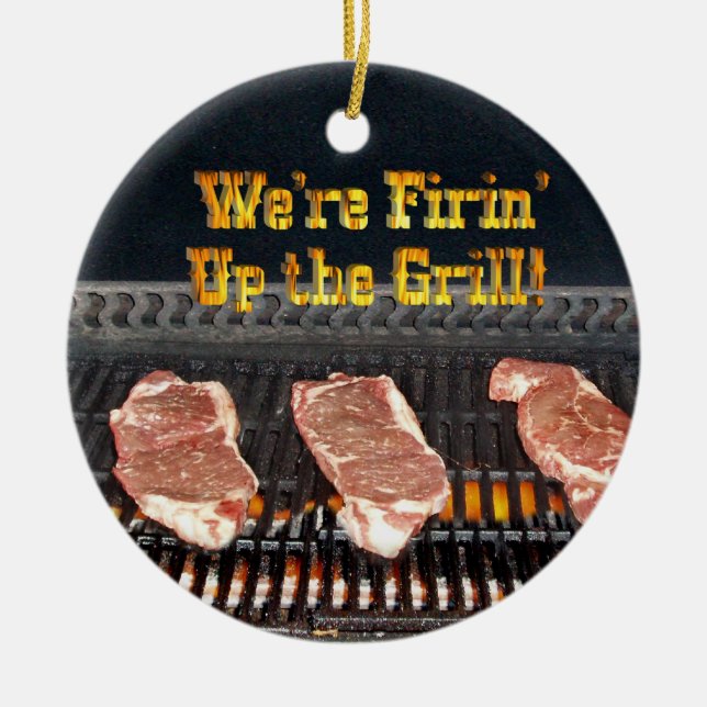 Ornement En Céramique Allumez le Grill ! (Devant)