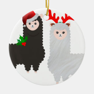 Ornement En Céramique alpacas de rennes de noël