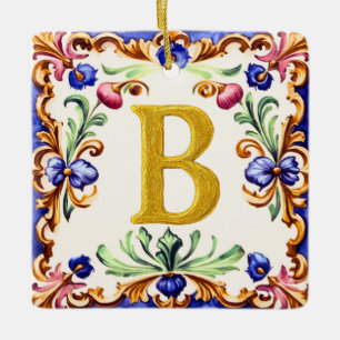 Ornement En Céramique Alphabet doré – Lettre B