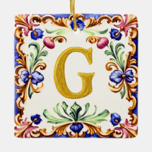 Ornement En Céramique Alphabet doré – Lettre G