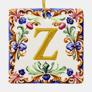 Ornement En Céramique Alphabet doré – Lettre Z