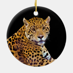 Ornement En Céramique Amateur de gros chat Jaguar tacheté #Cadeau