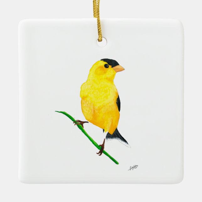 Ornement En Céramique Américain Goldfinch (Devant)