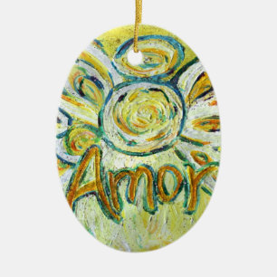 Ornement En Céramique Amor Angel Word (Espagnol "Amour")