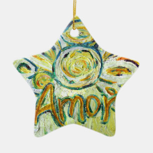 Ornement En Céramique Amor Angel Word (Espagnol "Amour")
