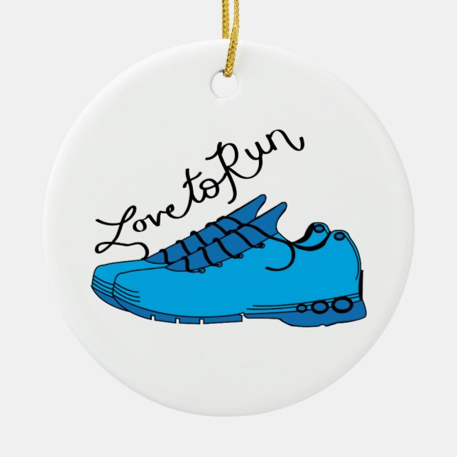 Ornement En Céramique Amour à courir (Devant)