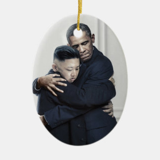 Ornement En Céramique Amour de l'ONU Corée du Nord d'Obama Kim Jong