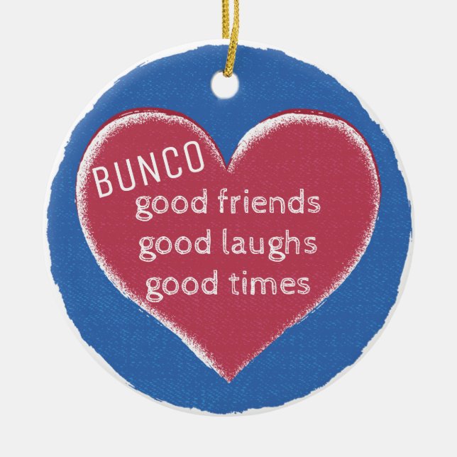 Ornement En Céramique Amour de Noël de Bunco (Devant)