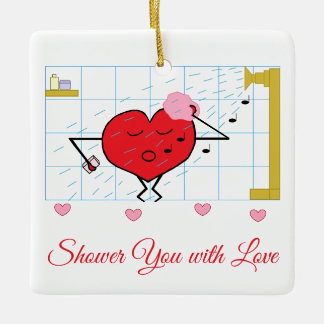 Ornement En Céramique Amour douche (Devant)