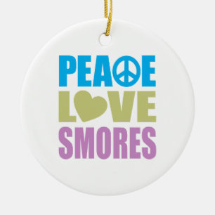 Ornement En Céramique Amour Smores de paix