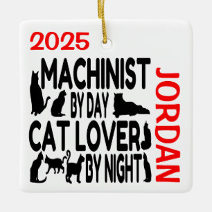 Ornement En Céramique Amoureux des chats Machinist PERSONNALISÉ