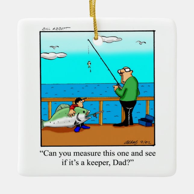 Ornement En Céramique Amusant Humour de pêcheurs (Devant)