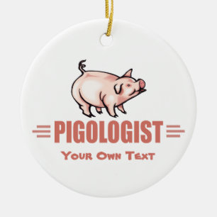 Ornement En Céramique Amusant louveur de cochon