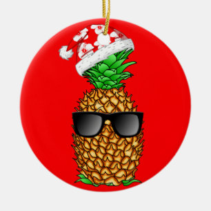 Ornement En Céramique Ananas du Père Noël