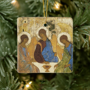 Ornement En Céramique Andrei Rublev Iconique Trinité Angels Abraham Bib