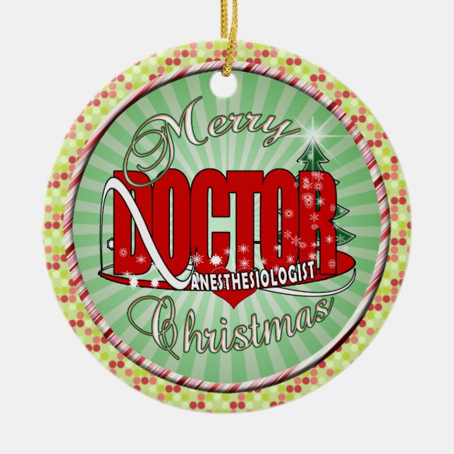 ORNEMENT EN CÉRAMIQUE ANESTHÉSISTE DE NOËL (Devant)