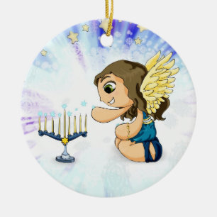 Ornement En Céramique Ange de Menorah