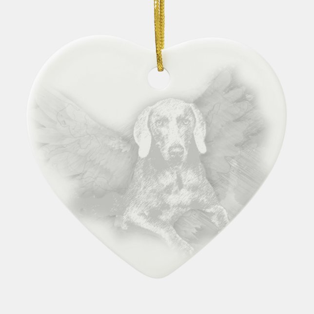 ORNEMENT EN CÉRAMIQUE ANGE DE NOËL WEIMARANER (Devant)