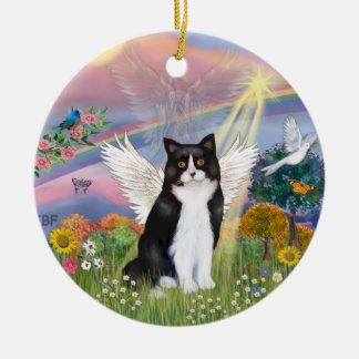 Ornement En Céramique Angel Cloud - Angel Chat Noir & Blanc