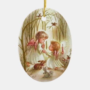Ornement En Céramique Angels de bébé vintages