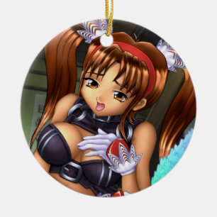 Ornement En Céramique Anime Girl - Miel