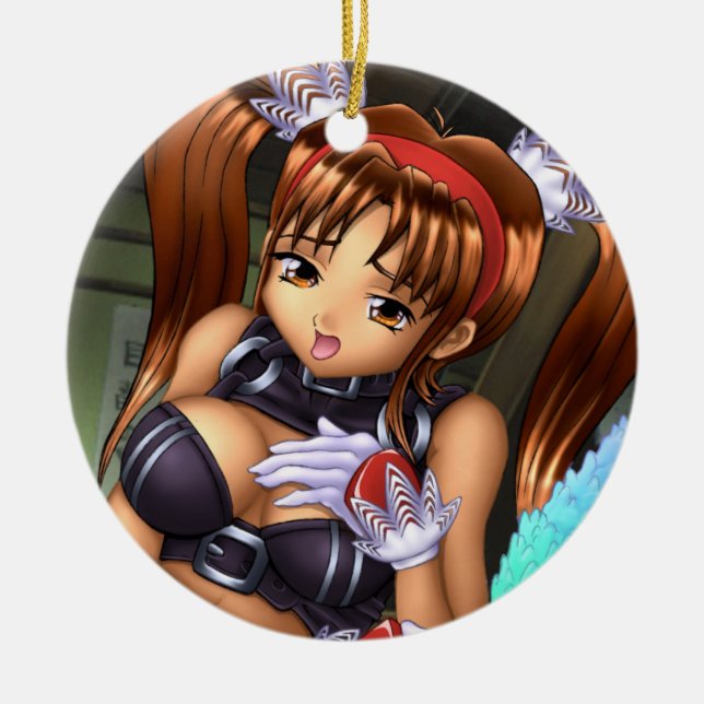 Ornement En Céramique Anime Girl - Miel (Devant)