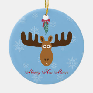 Ornement En Céramique Année de gnou de Head_Merry Kissmoose_Happy