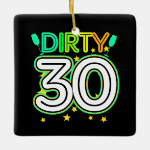 Ornement En Céramique Anniversaire 30 ans Joyeux 30e anniversaire