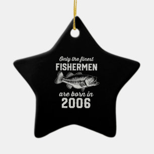 Ornement En Céramique Anniversaire Cadeau pêcheur Pêche 2006