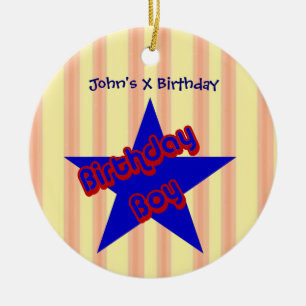 Ornement En Céramique Anniversaire Garçon Star Cute Ornament personnalis