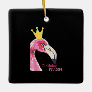 Ornement En Céramique Anniversaire Princesse Flamant rose fille Flaman