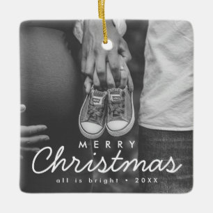 Ornement En Céramique Annonce de grossesse photo Noël