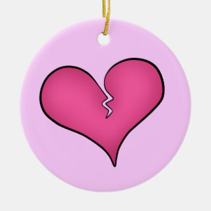Ornement En Céramique Anti Saint-Valentin de coeur rose cassé