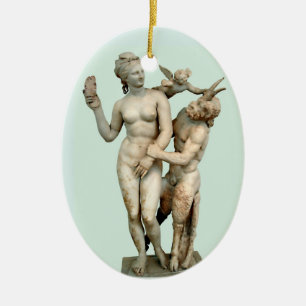 Ornement En Céramique Aphrodite, casserole et eros